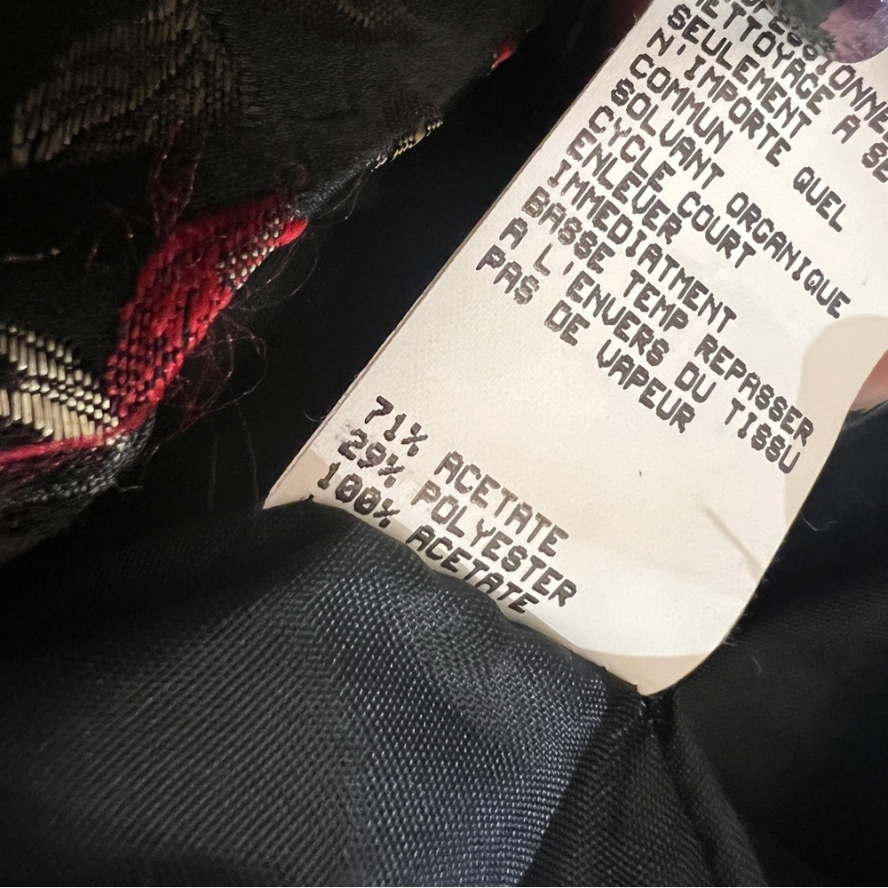 Jessica McClintock Gunne Sax Vintage Gown Black Red Roses with Back Bustle - Picture 15 of 17